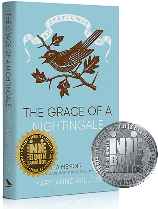 The Grace of a Nightingale Cover with Indie Book Award